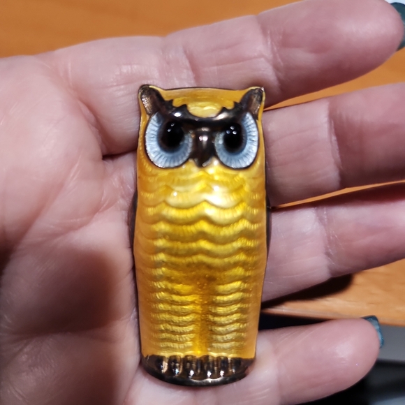 David Anderson Norway Enamel Owl Sterling Silver 925 Vintage - Picture 2 of 6